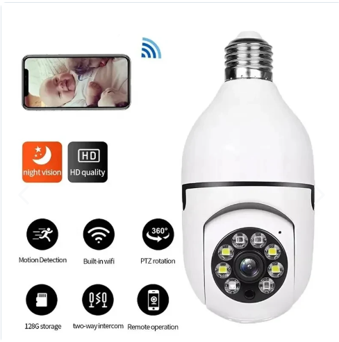Foco Cámara inteligente con visión nocturna HD y WiFi