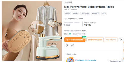 Mini Plancha Vapor Calentamiento Rapido